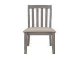 Set of 2 Dining Chairs with Upholstered Seat in Coastal Grey B016P223162