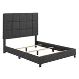 Queen Size Grey Squares Upholstered Platform Bed B108P160260