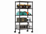 5 Tier Heavy Duty Adjustable Wire Shelving with Wheels, Storage Racks for Garage Kitchen Pantry 19260800