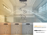 30 Ring High Ceiling Chandelier Foyer, Black Modern LED Large Staircase Long Chandeliers Light 64808935
