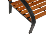 48" Hardwood Slotted Steel Cast Iron Frame Outdoor Patio Garden Bench Park Seat 76069296