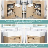 18.5" Bathroom Vanity with Reversible Resin Sink, MDF Cabinet with Adjustable Shelf and Elegant Zinc N729P285512N