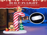 8.2FT Lighted Christmas Inflatable Decoration, Inflatable Giant Candy Cane with Gingerbread Men, 09930053