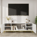 70 Inch TV Stand, Heavy Duty Wood Media Entertainment Center Console with Cabinet Storage & Open T3609P332396