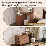 Vanity Desk with Mirror and Lights, Makeup Vanity Table with Flip-Top Tabletop and Storage 7 N733P279096H