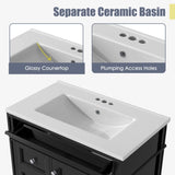 30'' Bathroom Vanity with Top Sink, Modern Bathroom Storage Cabinet with 2 Drawers and a Tip-out N710P206904B