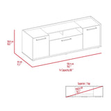 ZUN Brock Rectangle 2-Door TV Stand Dark Walnut B06280315