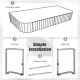 39" Mirrored Makeup Vanity Table with Stainless Steel Base, Mirrored Console Dressing Table with 2 N704P171796B