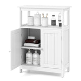 White Bathroom Floor Cabinet Freestanding Storage Organizer 50126723