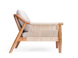 Accent Chair, Solid Hardwood Frame with Hand-Woven Paper Rope Arm, Mid-Century Modern Armchair with W5599P574869