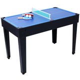 ZUN 5-in-1 Multi-Game Table - Billiards, Push Hockey, Foosball, Ping Pong, and Basketball black/blue 86399614