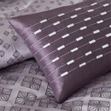 7 Piece Jaquard Comforter Set Purple King B03597295