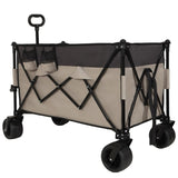 Tall Heavy-Duty Folding Wagon Cart with 480lbs Capacity All-Terrain Wheels, Side Pockets, Brakes & W2932P289385