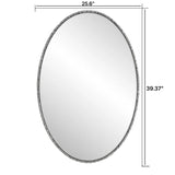 Iron Art Oval Retro Mirror, Antique Effect, Wall Hanging, Suitable For Bathroom, Bedroom, Living W757P251823