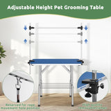 36 Inch Foldable Dog Grooming Table for Home with Adjustable Arm, Noose, Non-Slip Surface, and T3210P293741