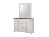1pc Farmhouse Style Six Drawer Dresser Beige Finish Rustic Bedroom Solid Wood Wooden Furniture B011P234275