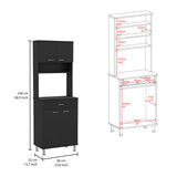 Della 60 Kitchen Pantry with Countertop, Closed & Open Storage -Black B20091840