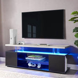 TV Stand for 60 Inch TV LED Gaming Entertainment Center Media Storage Console Table with Large Side W2178138768