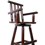 ZUN Rustic Bar Stool - Fir Wood Construction, Chair with Footrest,Wide Armrest, Rustic Kitchen Stool, W465P221173