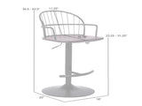 Drawe Adjustable Black Wood and Metal Barstool B2736P511302