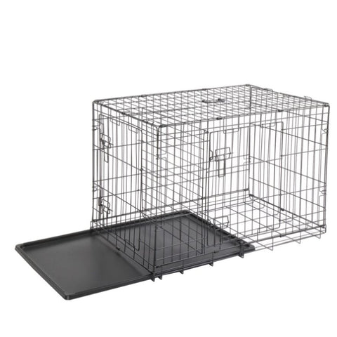 ZUN 36" Pet Kennel Cat Dog Folding Steel Crate Animal Playpen Wire Metal 26995370