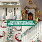 Pre-lit Holiday Christmas 4-Piece Set, Christmas Garland, Wreath and Set of 2 Entrance Trees with 19956459