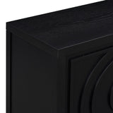 TREXM Retro Sideboard door with Circular Groove Design Round Metal Door Handle for Entrance, Dinning WF307723AAB