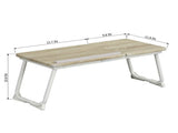 Folding Table with Adjustable Tilt Top and Foldable Legs, Natural Oak/White 09852641