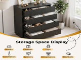 Handleless Grille-Finished 4-Drawer Bedside Table P2 Particleboard MDF & Melamine Veneer 80754641