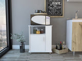 Correy 4-Shelf Microwave Cabinet with Caster White B06280096