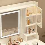 ZUN Large Vanity Table Set Makeup Vanity Dressing Table with Mirror, 6 Drawers & Shelves, Dresser Desk W509P149145