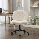 Cross Legged Chair with Flip-up Armrests, Cross Legged Office with Wheels, Comfy Swivel 86214703