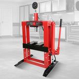 12-Ton Adjustable Benchtop Hydraulic Shop Press for Garage w/Stamping Plates & Pressure Gauge, W1239P178651