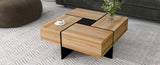 Unique Design Coffee Table with 4 Hidden Storage Compartments, Square Cocktail Table with Extendable 93568646