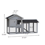 ZUN Rabbit Hutch Outdoor Bunny Cage Indoor,Extensible Chicken Coop with Large Run Space - No Leak W219106473