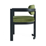 ZUN Indoor Upholstered Wood Dining Chair,Green+Black N768P221635E