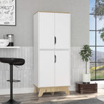 ZUN Zurich Double Kitchen Pantry, Double Door Cabinet, Four Shelves B128P148848