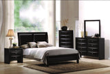 Black 2-Drawer Nightstand with Tray B062P209405
