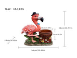 Outdoor Garden Sculpture Flamingo Flower Pot Planter - Unique Yard Statue Decoration, Interesting W5398P454682