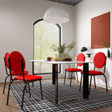 4-piece bar stools, faux leather dining chairs with waterproof surface and metal legs, easy to W2167P206046