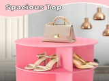 7-tier, 360&deg rotating wood-plastic composite shoe rack, 60*60*184cm, pink 24690720