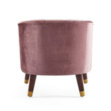 Upholstered Barrel Accent Chair With Wooden Legs N768P175907B