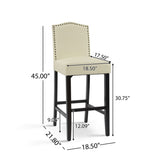 Barstools Set of 2, Counter Height Upholstered Bar Stools for Kitchen Island, Beige Rubberwood Legs N779P254675P