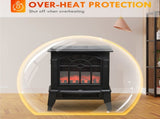 Electric Fireplace Stove, 18" Freestanding Fireplace Heater with Realistic Flame, Overheating 86361169