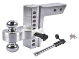 Adjustable Trailer Hitch Aluminum Fit 2.5" Receiver 8" Drop/Rise 18500 LBS 2" & 2-5/16" Dual Ball 17774233