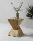 ZUN Oak Accent Table with Pedestal B062P209134