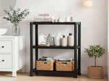 Black 3-Tier Garage Storage Shelf, PP Material 100LBS Per Shelf Tool-Free Assembly 49611526