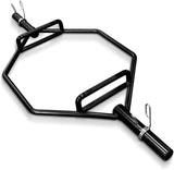 Olympic Hex Bar, Trap Bar 56" Chrome Finish Hex Weight Lifting Bar Deadlift Bar with Two-Handle, for T3060P301868