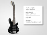 Full Size GIB 6 String H-H Pickup Electric Bass Guitar Bag Strap Pick 43681699