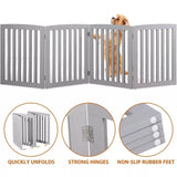 24" Folding Freestanding Wood Pet Dog 4 Panel Safety Gate - Grey 16324450